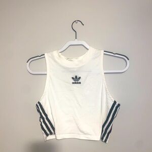 Adidas Originals Trefoil Women's Athletic Casual Crop Top White-Black